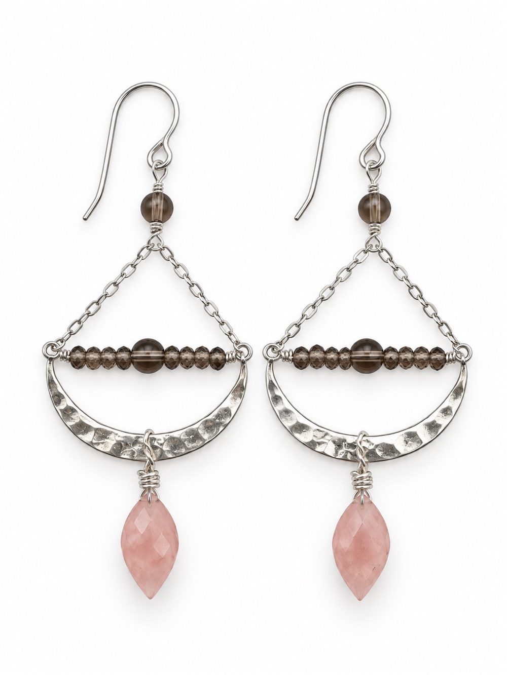 AMH61 Smokey Quartz and Guava Quartz